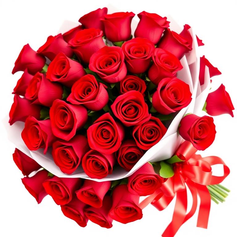 Buquê de 24 Rosas Vermelhas e Pink